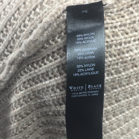 WHBM Tan Long Sleeve Tunic Sweater Wool Blend - Picture 7 of 8